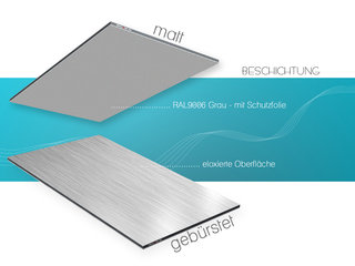 Aluminium Verbundplatte-3mm/0,3mm -Gebrstet/Grau-beidseitig-gebrstet/grau
