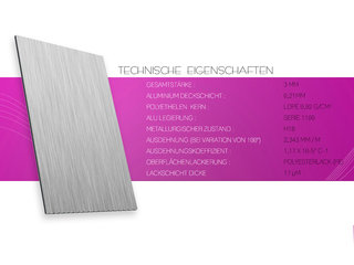 Aluminium Verbundplatte-3mm/0,3mm -Gebrstet/Grau-beidseitig-gebrstet/grau